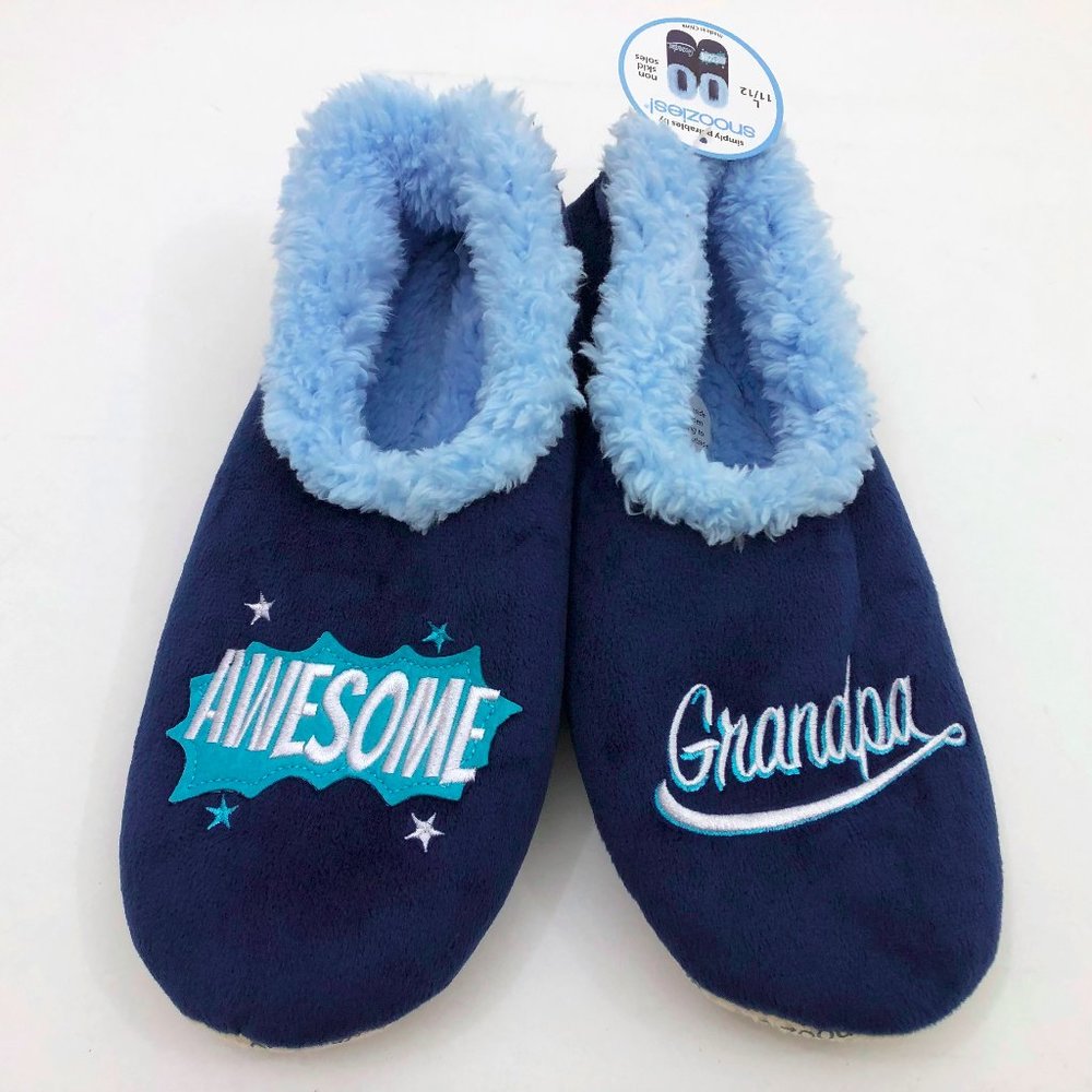 NWT Snoozies Men's Awesome Grandpa Blue Large 11/12